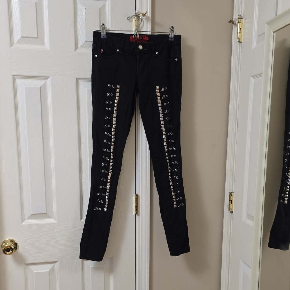 Tripp NYC Black Pants with Silver Stud Accents
